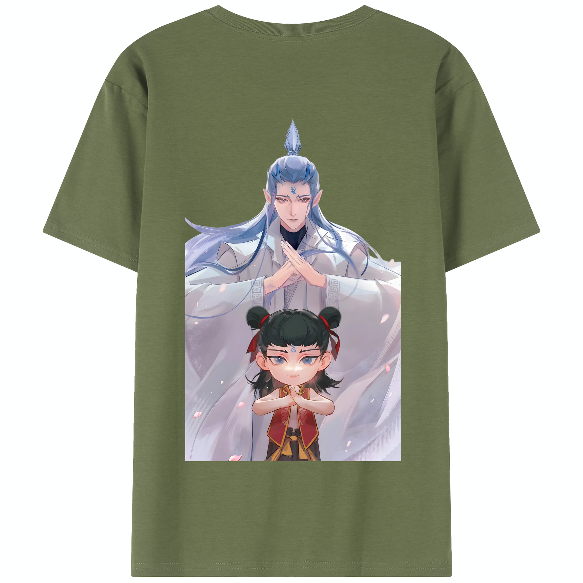 （画像用） Ne Zha 2 ナタ 魔童の大暴れ 綿100％半袖Tシャツ（背面プリント）